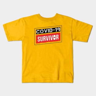 Coronavirus Covid-19 Survivor Black / Red Design Kids T-Shirt